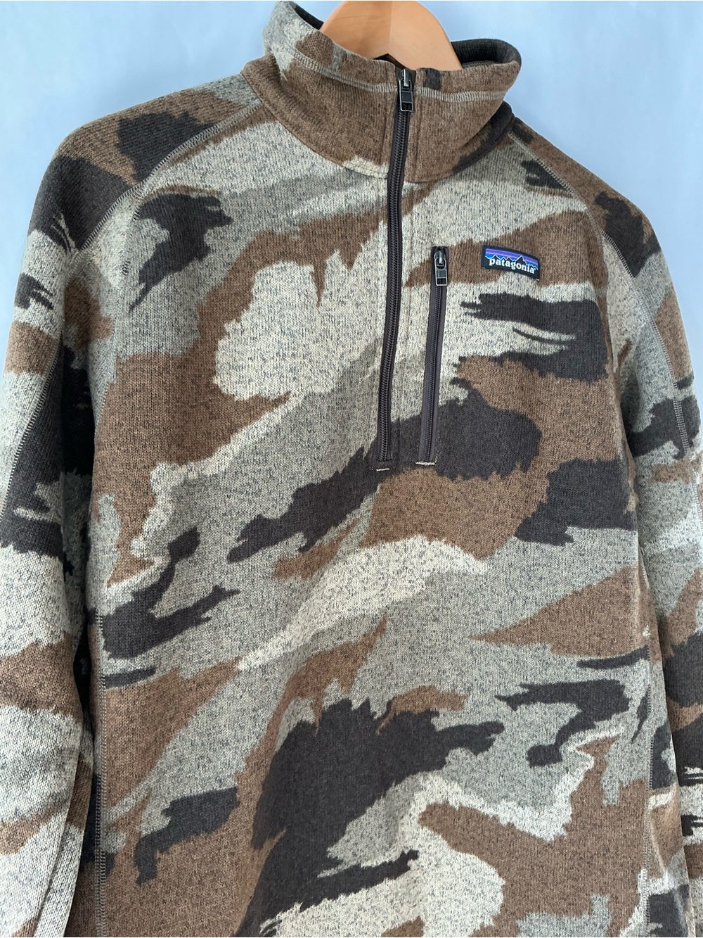 PATAGONIA Better Sweater 1/4 ZIP Kansas Sky Classic Tan Men’s Size Medium NWT! - Picture 3 of 11